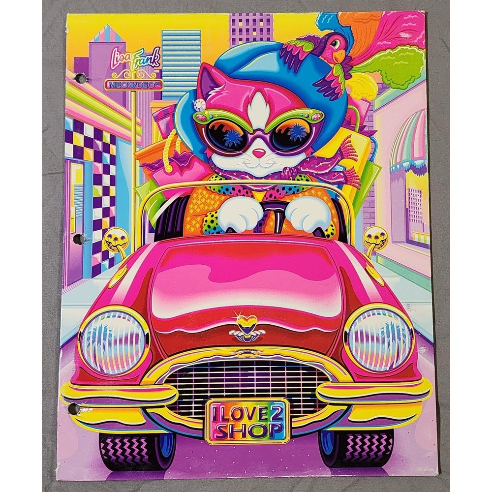 Vintage‎ Lisa Frank Lily Luvabuy 2 Pock Folder I love 2 Shop 90s